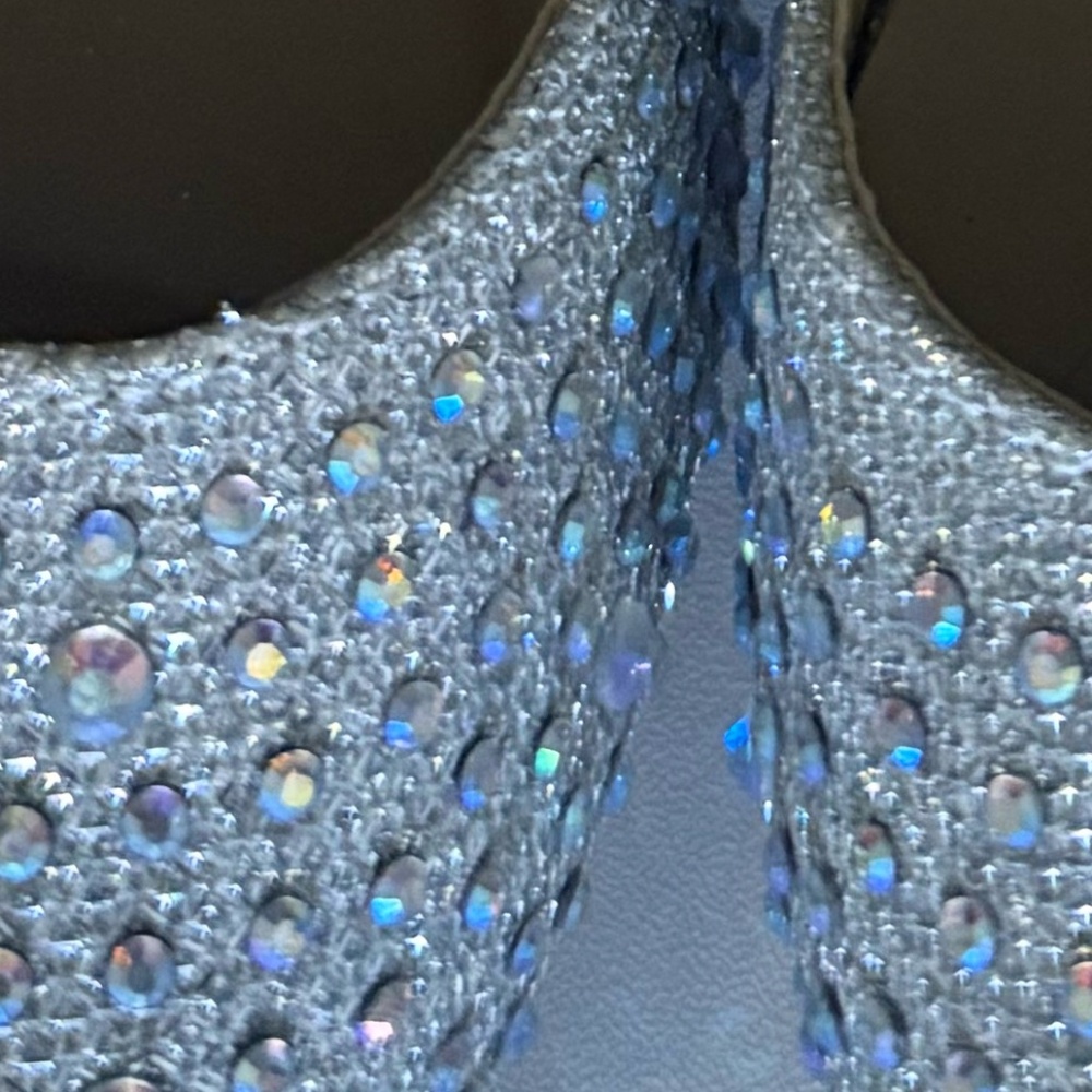 Delicacy Silver Rhinestone Embellished Heels - Picture 4 of 4